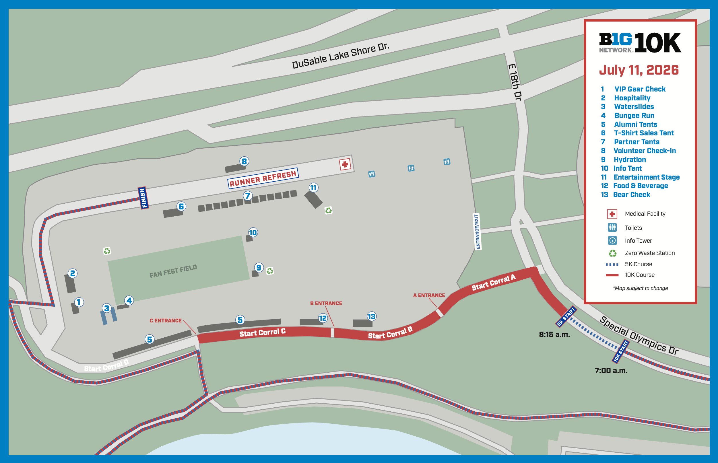 2026 BTN Big 10K Course Map